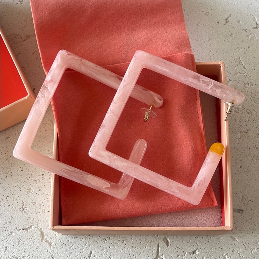 Cult Gaia Adeline Square Pink Earrings